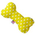 Mirage Pet Products Yellow Polka Dots Canvas Bone Dog Toy 10 in. 1158-CTYBN10